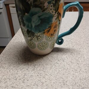 The Pioneer Woman Floral Mug with Teal Handle